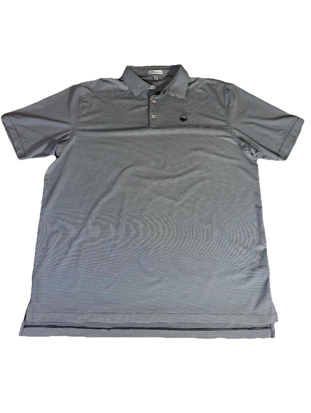 Peter Millar Shirt Men Polo Mens XXL 2XL Black Stripe Stretch Jersey Droptail